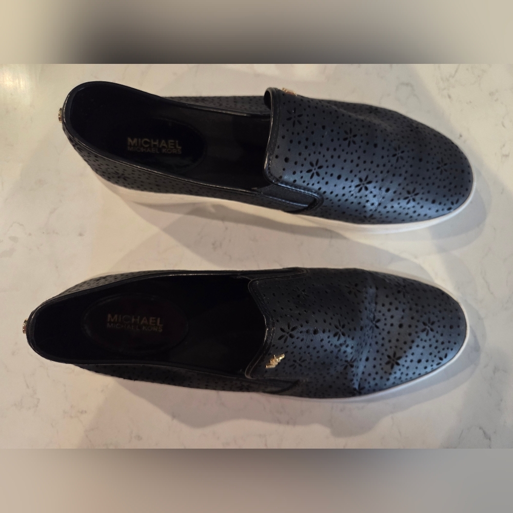 Michael Michael Kors Men’s Black Perforated Slip-On Sneakers